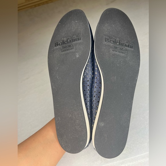 BALDININI WOMENS LEATHER NAVY BLUE FLATS SZ EU 39 - Picture 7 of 7